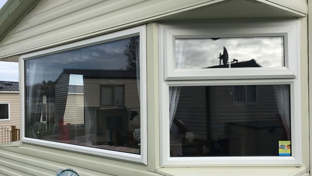 after replacement caravan windows and doors Eyemouth, external close-up 2