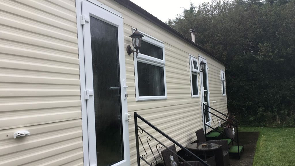 After replacement caravan windows and doors Carmarthen, Wales outside 2