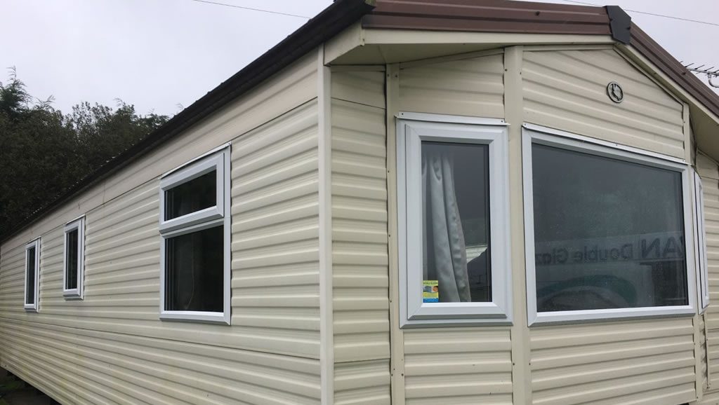 After replacement caravan windows and doors Carmarthen, Wales outside 2