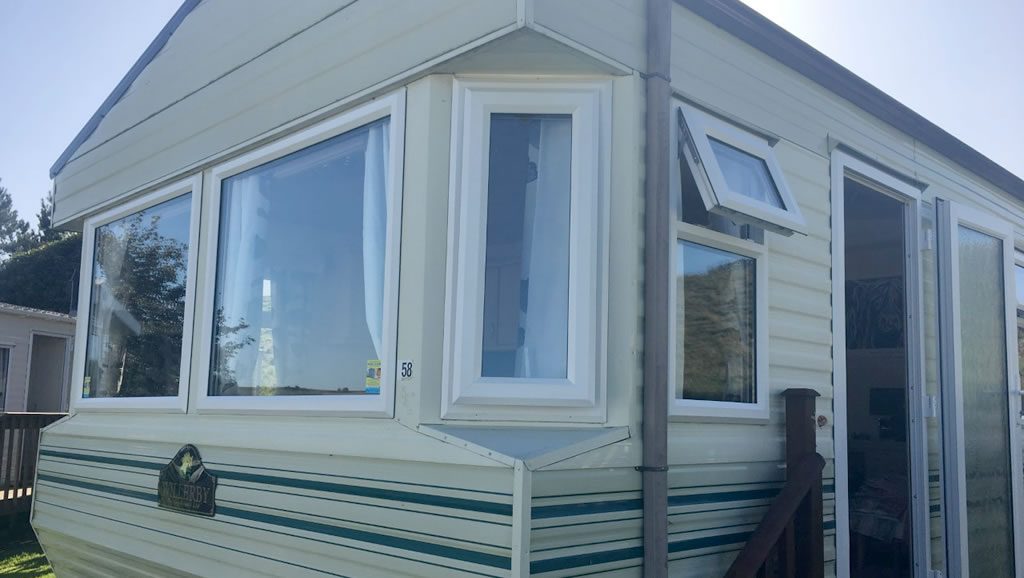 After replacement caravan windows and doors Winsford, Cheshire outside 1